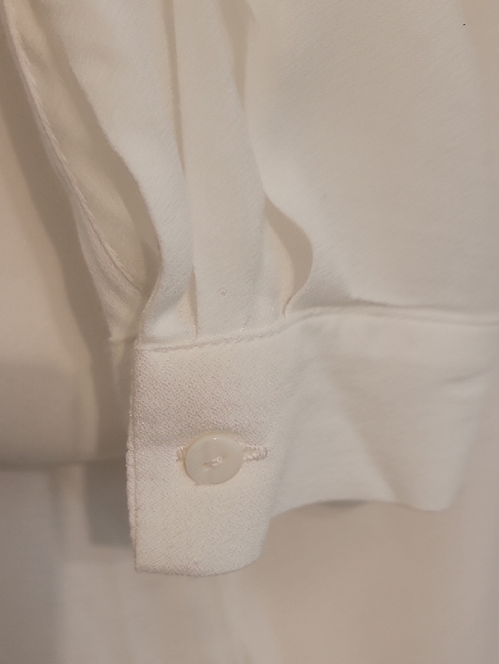 Women's White Tie-Neck Ruffle Blouse - Picture 3 of 4